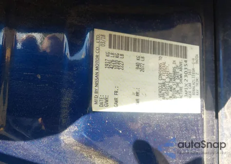 2018 Nissan Altima 2.5 Sr из США, поврежденный, VIN 1N4AL3AP1JC230354